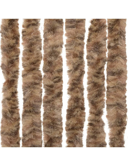 Tenda Antimosche Beige e Marrone Scuro 90x220 cm in Ciniglia