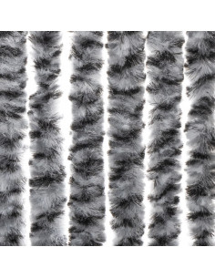 Tenda Antimosche Grigia Nera e Bianca 56x200 cm in Ciniglia