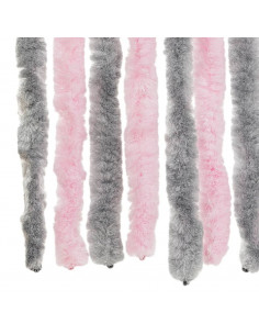 Tenda Antimosche Grigio Argento e Rosa 100x200 cm in Ciniglia