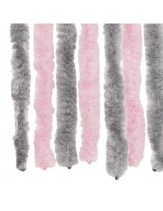 Tenda Antimosche Grigio Argento e Rosa 118x220 cm in Ciniglia