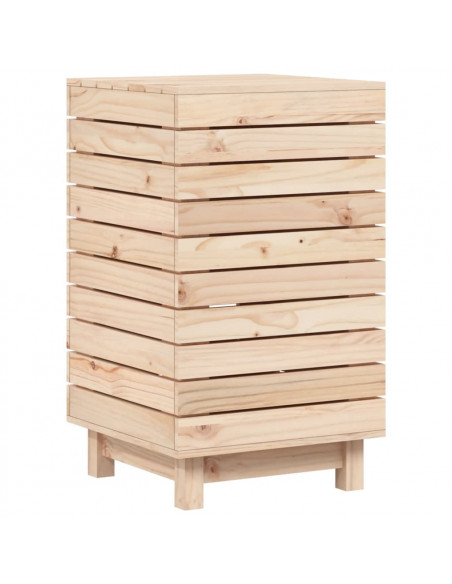 Cesto per Bucato 44x44x76 cm Legno Massello Pino