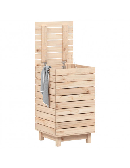 Cesto per Bucato 44x44x76 cm Legno Massello Pino