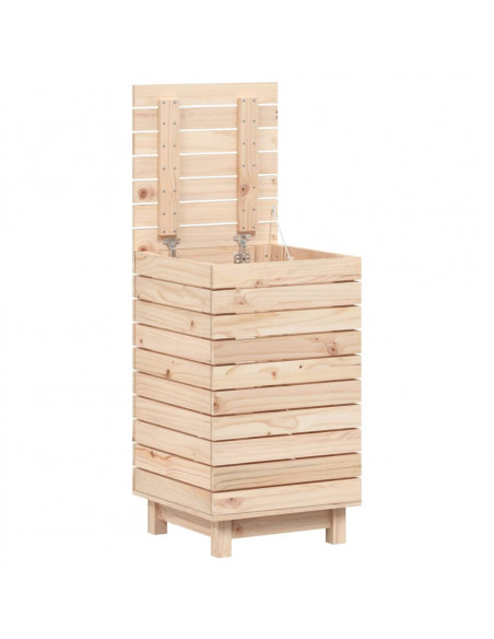 Cesto per Bucato 44x44x76 cm Legno Massello Pino