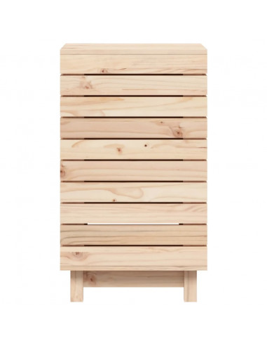 Cesto per Bucato 44x44x76 cm Legno Massello Pino