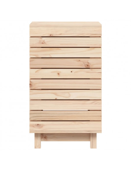 Cesto per Bucato 44x44x76 cm Legno Massello Pino