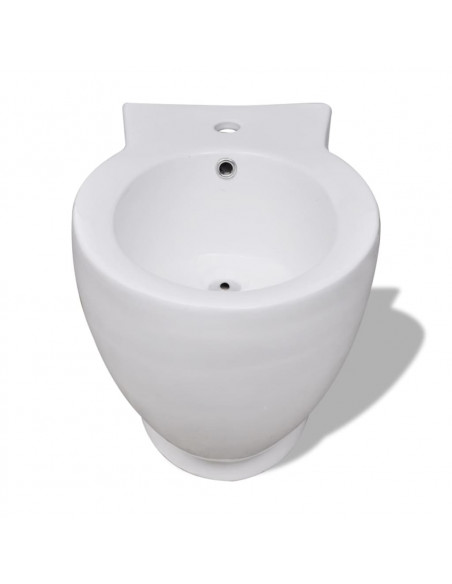 Bidè Rotondo Bianco con Piede di Alta Qualità in Ceramica