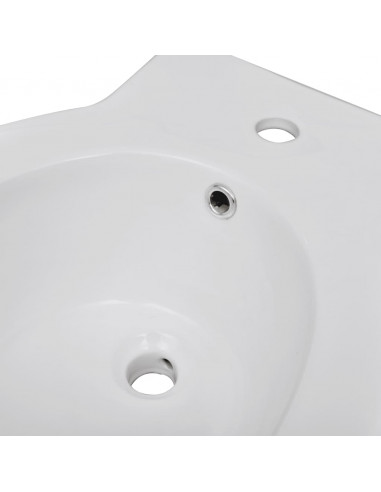 Bidè Rotondo Bianco con Piede di Alta Qualità in Ceramica