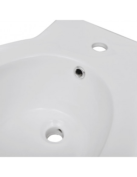 Bidè Rotondo Bianco con Piede di Alta Qualità in Ceramica