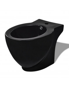 Bidè Rotondo in Ceramica di Alta Qualità con Piede Nero 2