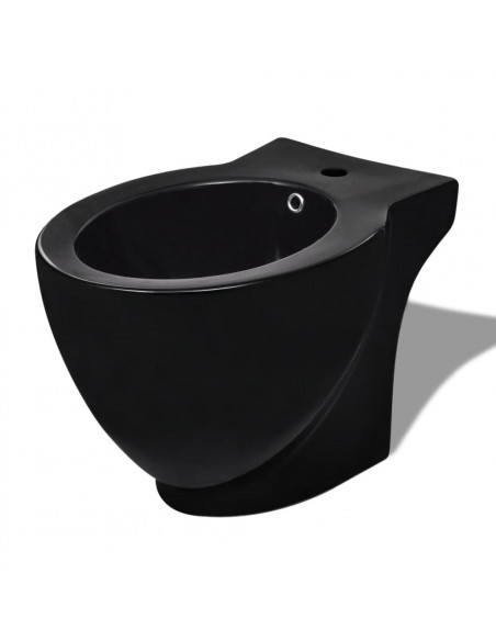 Bidè Rotondo in Ceramica di Alta Qualità con Piede Nero