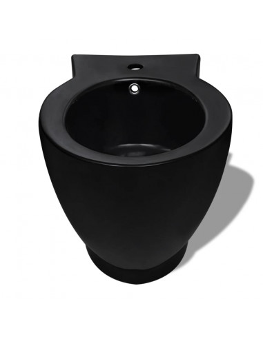 Bidè Rotondo in Ceramica di Alta Qualità con Piede Nero