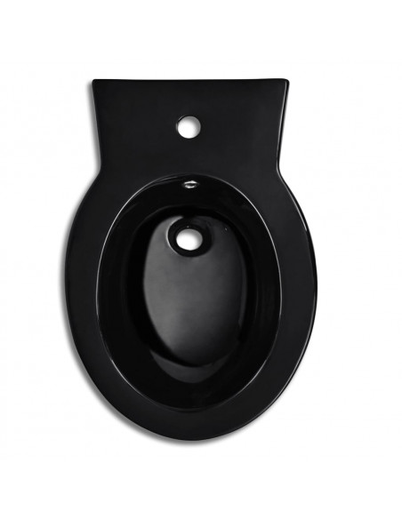 Bidè Rotondo in Ceramica di Alta Qualità con Piede Nero
