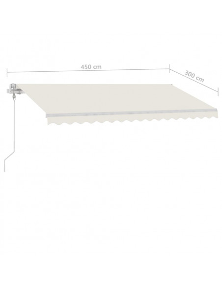 Tenda Automatica con Sensore Vento e LED 450x300 cm Crema