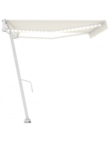 Tenda Automatica con Sensore Vento e LED 500x350 cm Crema