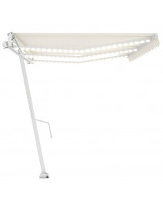 Tenda Automatica con Sensore Vento e LED 600x300 cm Crema