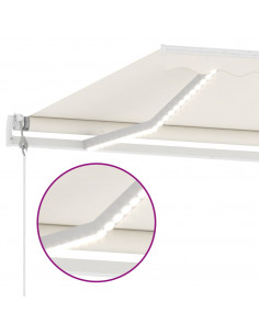 Tenda Automatica con Sensore Vento e LED 600x350 cm Crema