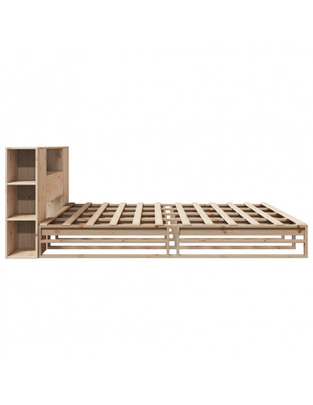 Letto Libreria senza Materasso 200x200 cm in Legno Massello