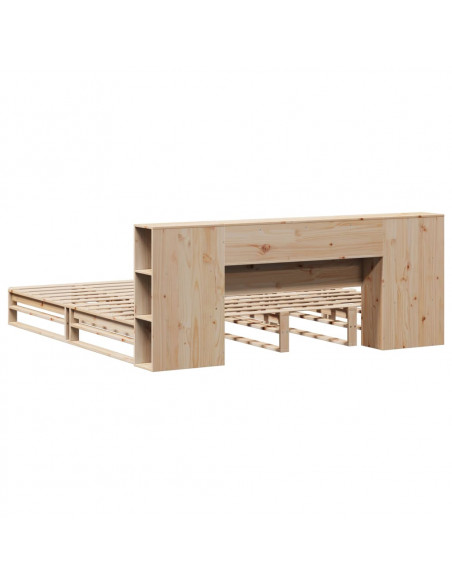 Letto Libreria senza Materasso 200x200 cm in Legno Massello