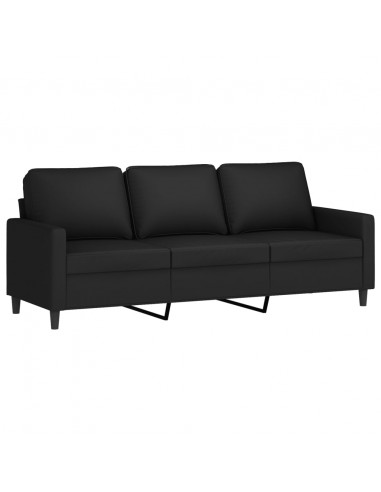 Set di Divani 3 pz con Cuscini Nero in Velluto