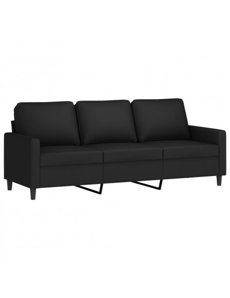 Set di Divani 3 pz con Cuscini Nero in Velluto