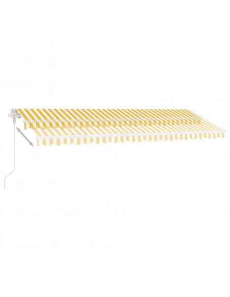 Tenda Automatica Sensore Vento e LED 500x350 cm Gialla Bianca