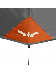 Tenda Campeggio 6 Persone Grigio e Arancione Impermeabile