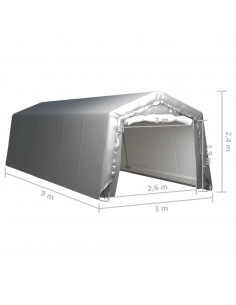 Tenda Capannone 300x900 cm Grigio Acciaio