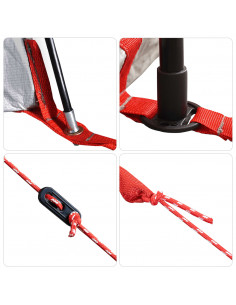 Tenda da Campeggio 2 Persone Grigio e Arancione Impermeabile