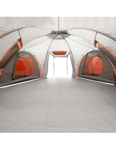 Tenda da Campeggio a Cupola 12 Persone Grigio e Arancione