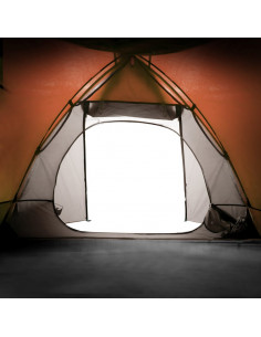 Tenda da Campeggio a Cupola 2 Persone Grigio e Arancione