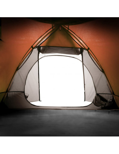 Tenda da Campeggio a Cupola 2 Persone Grigio e Arancione