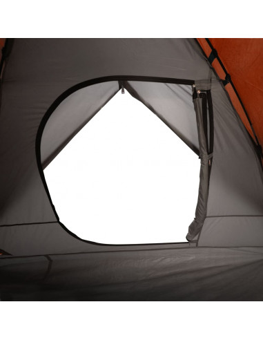 Tenda da Campeggio a Cupola 6 Persone Grigio e Arancione