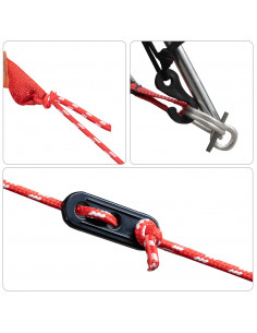 Tenda da Campeggio a Cupola per 4 Persone Blu Impermeabile