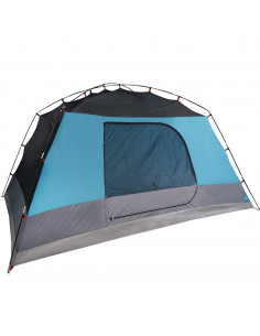 Tenda da Campeggio con Portico per 4 Persone Blu Impermeabile