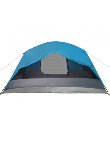 Tenda da Campeggio con Portico per 4 Persone Blu Impermeabile
