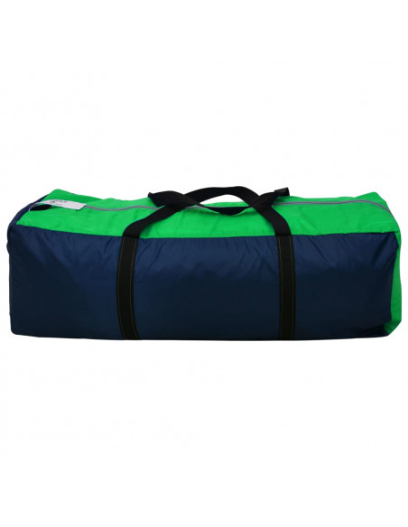 Tenda da campeggio in poliestere per 9 persone blu e verde