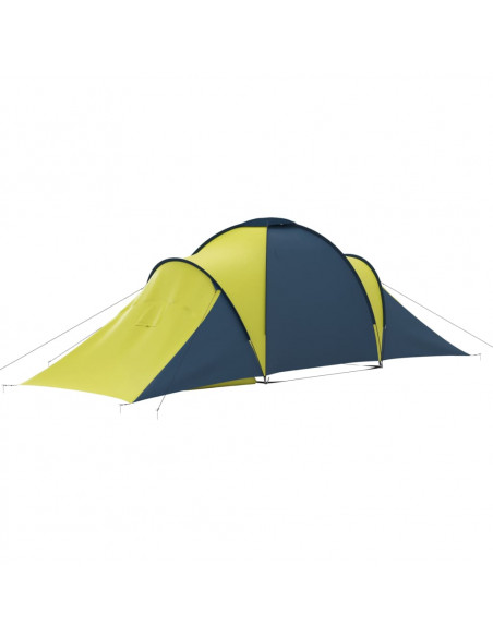 Tenda da Campeggio per 6 Persone Blu e Giallo