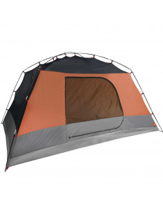 Tenda da Famiglia con Portico per 6 Persone Grigio e Arancione