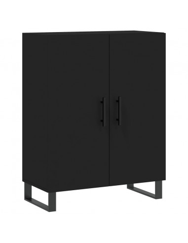 Credenza Nera 69,5x34x180 cm in Legno Multistrato