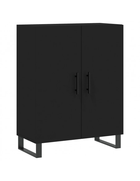 Credenza Nera 69,5x34x180 cm in Legno Multistrato