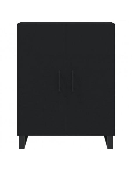 Credenza Nera 69,5x34x180 cm in Legno Multistrato