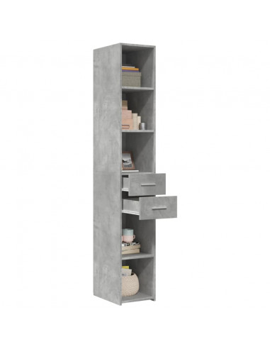 Credenza Grigio Cemento 30x42,5x185 cm in Legno Multistrato