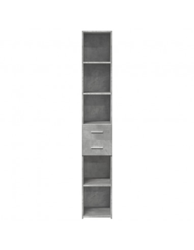 Credenza Grigio Cemento 30x42,5x185 cm in Legno Multistrato