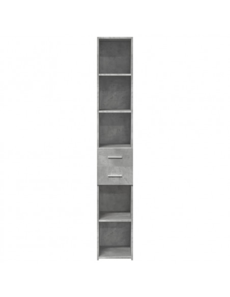 Credenza Grigio Cemento 30x42,5x185 cm in Legno Multistrato