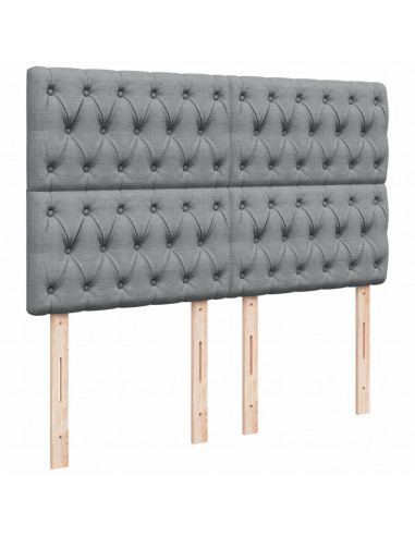 Giroletto a Molle con Materasso Grigio Chiaro 140x200cm Tessuto