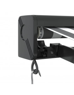 Tenda da Sole Antracite e Bianca 3x2,5 m Tessuto e Alluminio