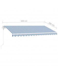Tenda da Sole Automatica Autoportante 400x300 cm Blu e Bianca