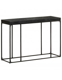 Tavolo Consolle Nero 110x35x76 cm Massello di Acacia e Mango 2