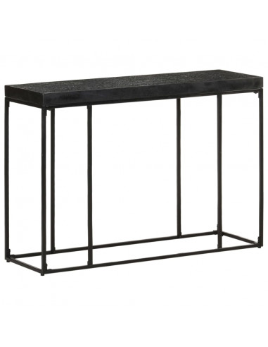Tavolo Consolle Nero 110x35x76 cm Massello di Acacia e Mango