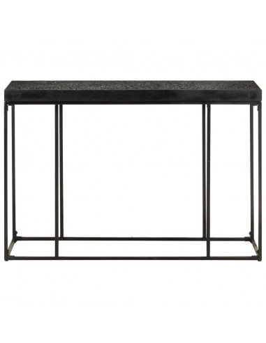 Tavolo Consolle Nero 110x35x76 cm Massello di Acacia e Mango